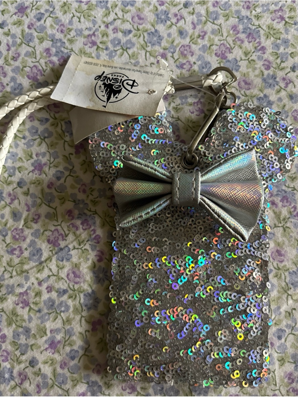 Disney Loungefly Iridescent Sequin Minnie Ear card holder